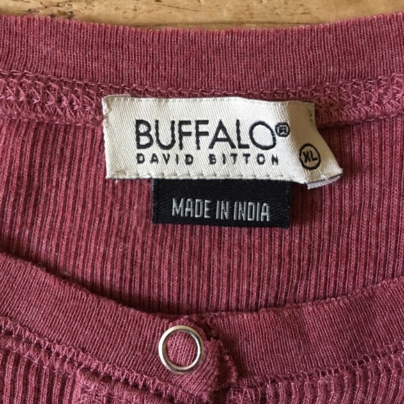 Buffalo David Bitton Soft 3/4 Sleeve Ribbed Henley - Picture 6 of 7